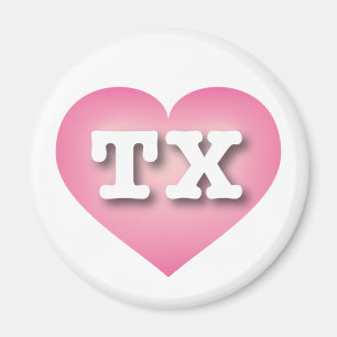 Aimant Texas Pink Fade Heart - J'aime TX