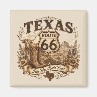 Aimant Texas Route 66 Big Sky Fridge Cadeau