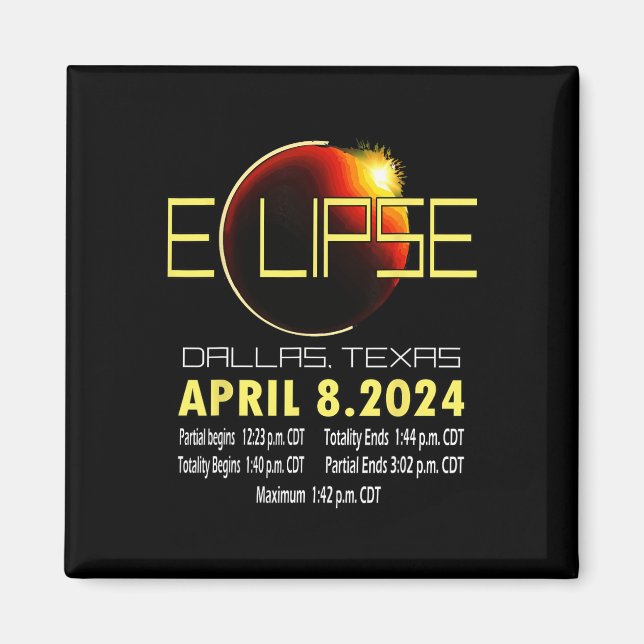 Aimant Texas Solar Eclipse 2024 Solar Eclipse Funny Texas (Devant)