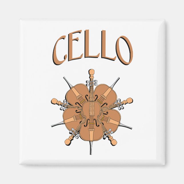 Aimant Texte 5 violoncelles (Devant)