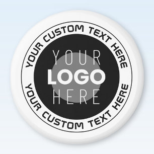Aimant Texte circulaire modifiable et logo remplaçable