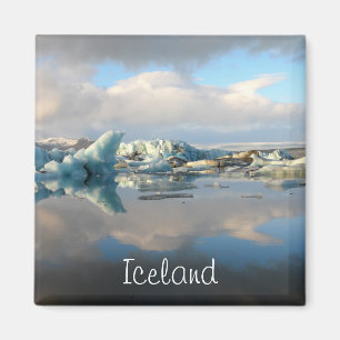 Aimant Texte d'aimant de réflexion de lac d'iceberg de