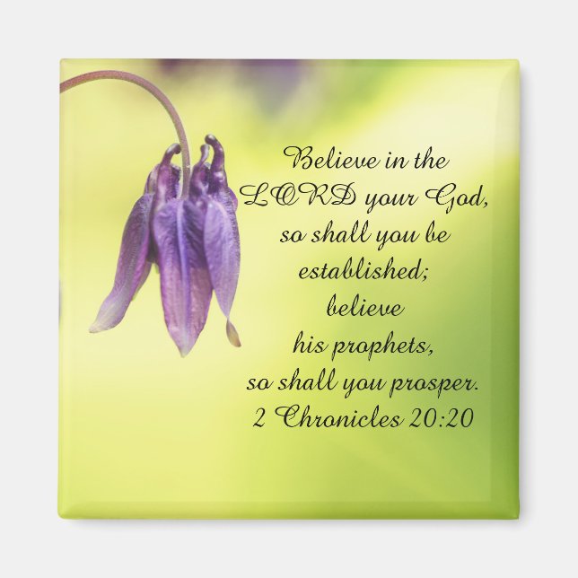 Aimant Texte de la Bible 2 Chroniques 20:20 (Devant)