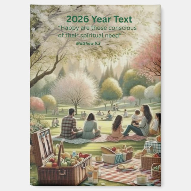 Aimant Texte de l'année 2026 Paradis (Recto)