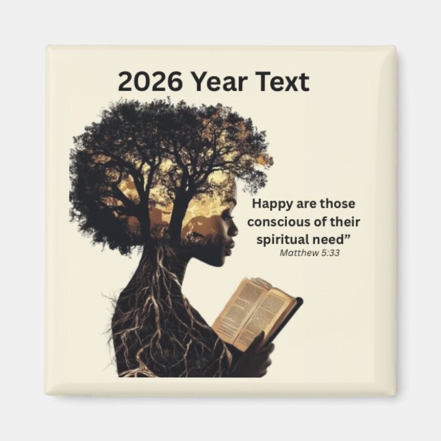 Aimant Texte de lecture de l'année 2026 (Devant)