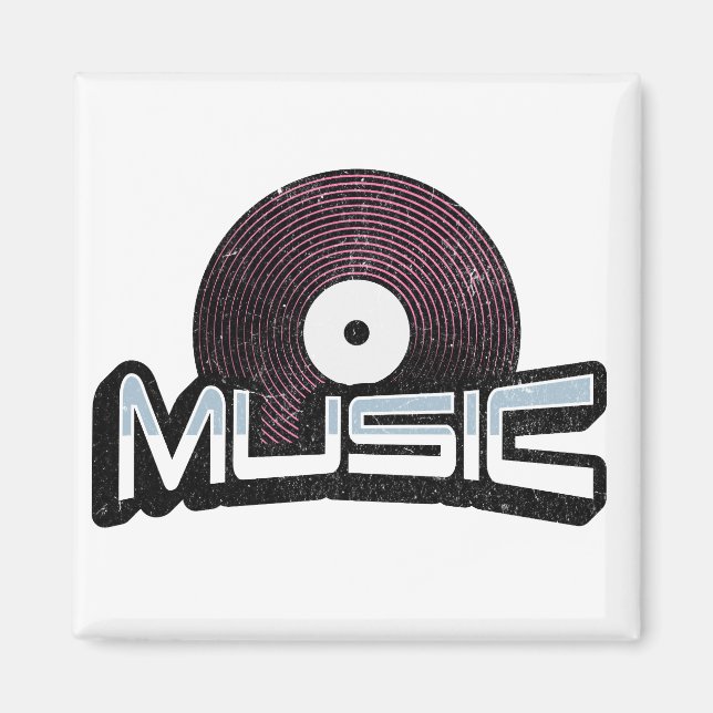 Aimant Texte de musique avec enregistrement vinyle (Devant)