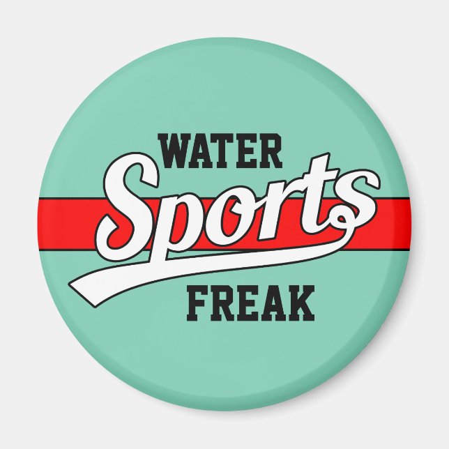 Aimant Texte Design : SPORTS white + your own text & idea (Devant)