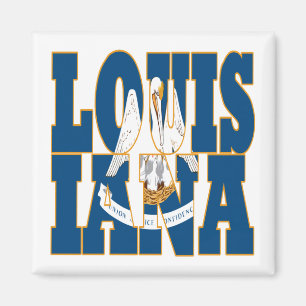 Aimant texte du drapeau de l'État de Louisiane