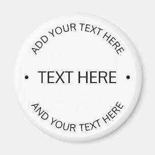 Aimant Texte éditable simple moderne Blanc & Noir