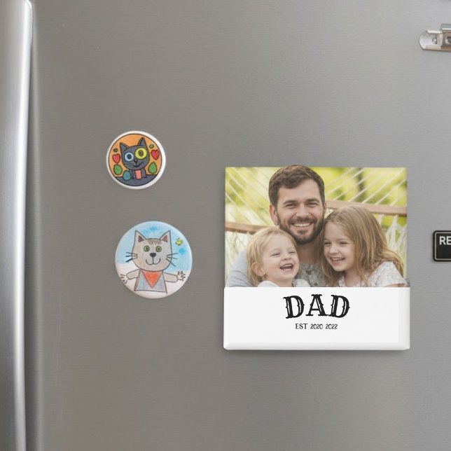 Aimant Texte en gras personnalisé pour papa 20XX (Créateur téléchargé)