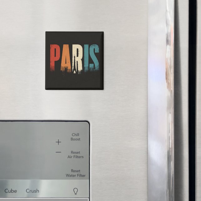 Aimant Texte et silhouette de Paris (In situ (réfrigérateur))
