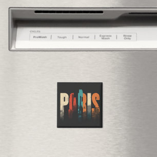 Aimant Texte et silhouette de Paris