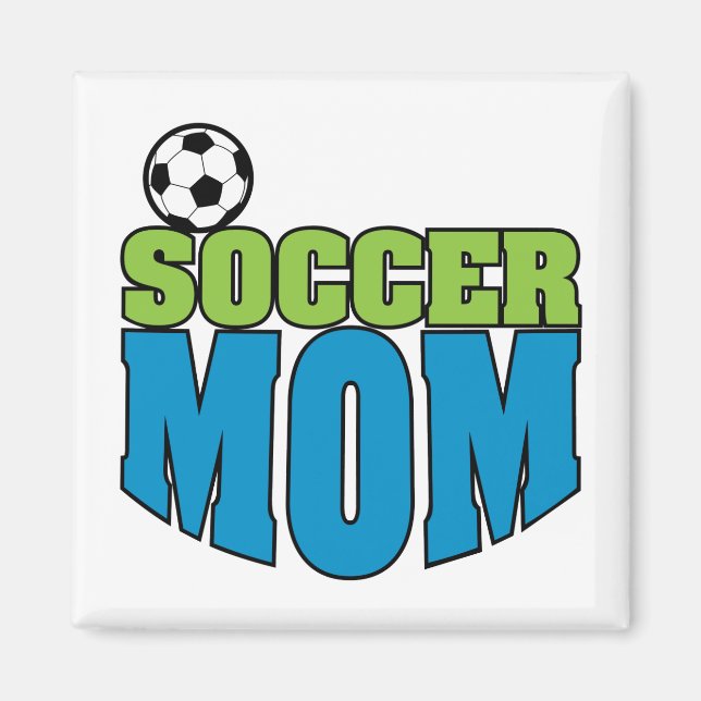 Aimant texte graphique pour maman de footballeur (Devant)