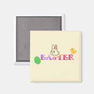 Aimant Texte, lapin et chic thème de Pâques