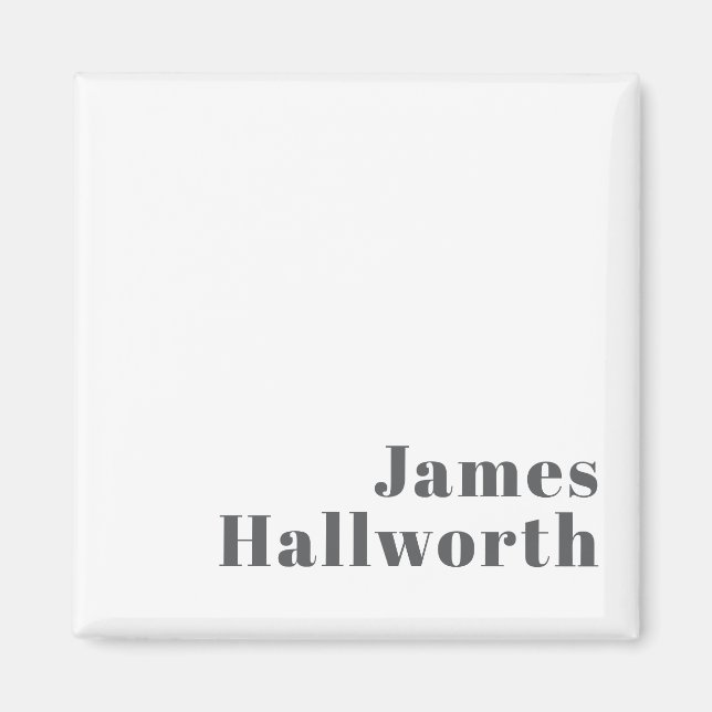 Aimant Texte moderne élégant et rétro | Gris (Devant)