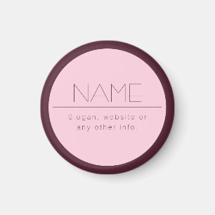 Aimant Texte moderne personnalisable avec bordure