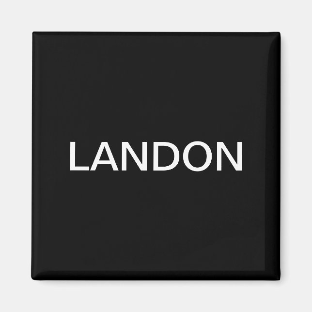 Aimant Texte modifiable moderne | Noir et blanc (Devant)