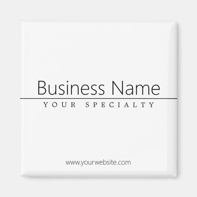 Aimant Texte noir classique simple sur blanc (Devant)