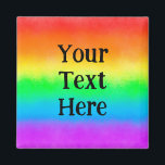 Aimant Texte personnalisable LGBT | drapeau arc-en-ciel<br><div class="desc">Soyez unique avec cet aimant de frigo texte personnalisable unique en son genre ! Un "airbrush noise" numérique original et coloré de six bandes représentant le drapeau arc-en-ciel lgbt de base couvre toute la zone, et comprend un modèle pour vous de personnaliser avec vos propres mots cool dans une police...</div>