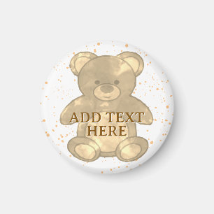 Aimant Texte personnalisé de l'ours en peluche