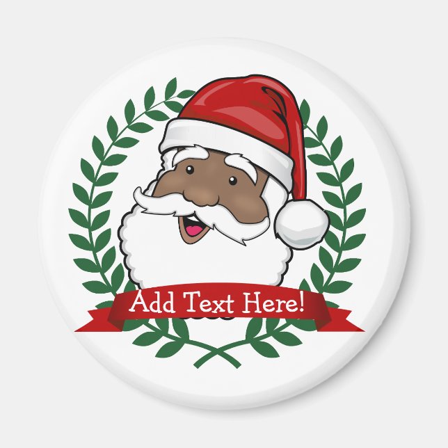 Aimant Texte personnalisé Jolly Ethnic Père Noël (Devant)