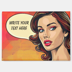 Aimant Texte personnalisé pour femme vintage