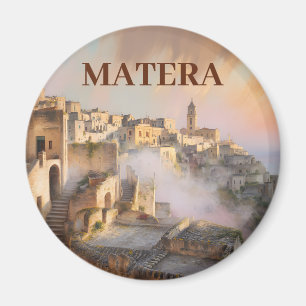 Aimant Texte personnalisé Sassi di Matera Italie Aquarell