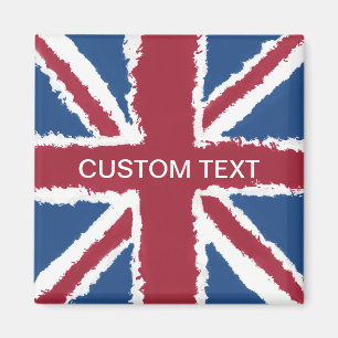 Aimant Texte personnalisé Union Jack Drapeau Art par Heva