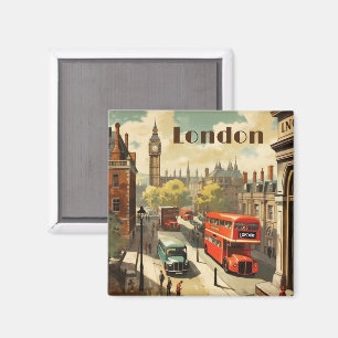 Aimant Texte personnalisé Vintage Londres Big Ben