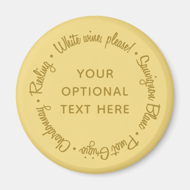 Aimant texte personnalisé White Wines (Devant)