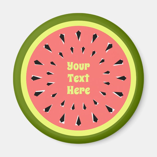 Aimant Texte rose pastèque (Devant)