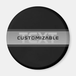 Aimant Texte superposé personnalisable moderne Noir & G