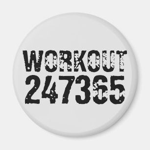 Aimant Texte usé et rayé Workout 247365 noir