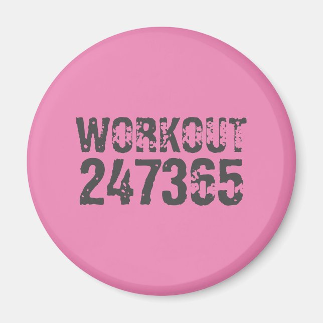 Aimant Texte usé et rayé Workout 247365 rose (Devant)