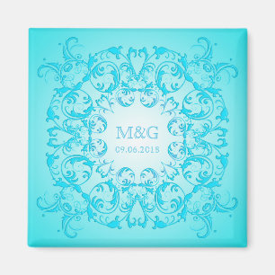 Aimant Texture baroque de gradient de turquoise de style