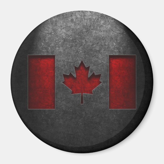 Aimant Texture de la pierre du drapeau canadien (Devant)