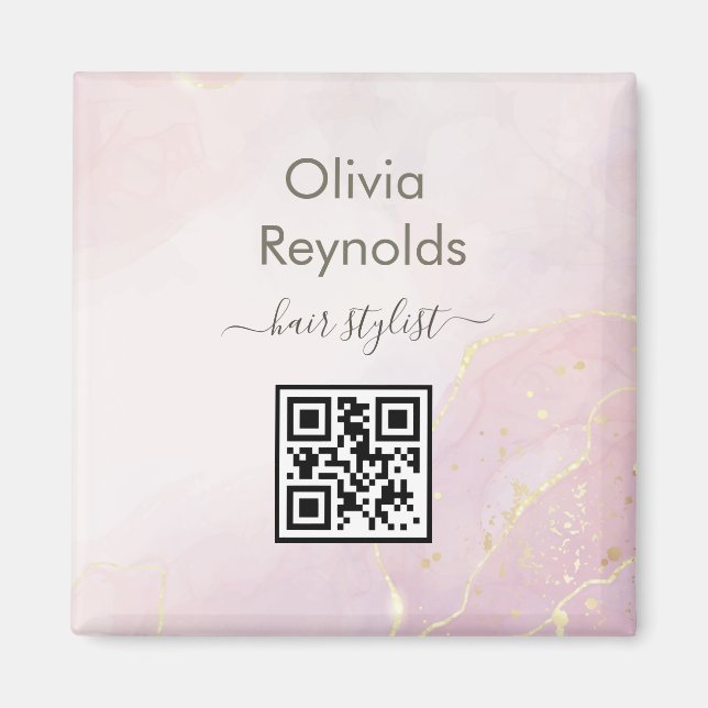 Aimant Texture minimaliste moderne en marbre rose or (Devant)