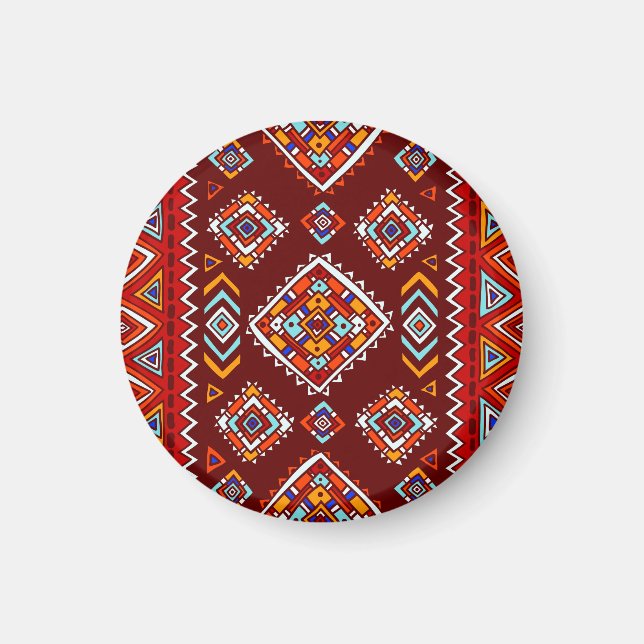 Aimant Texture traditionnelle tribale, ethnique sans cout (Devant)