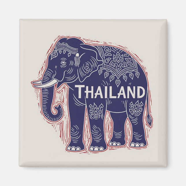 Aimant Thaïlande - Bloc d'éléphants (Devant)