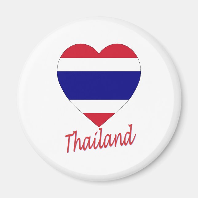Aimant Thailande - Coeur du drapeau (Devant)