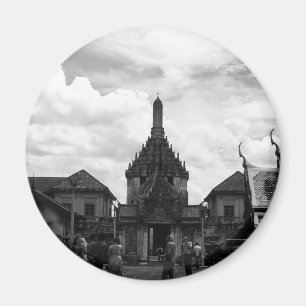 Aimant Thaïlande vintage Bangkok Wat Phra Kaew touristes 