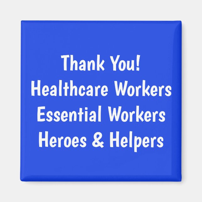 Aimant Thank You!  Healthcare Workers Essential (Devant)