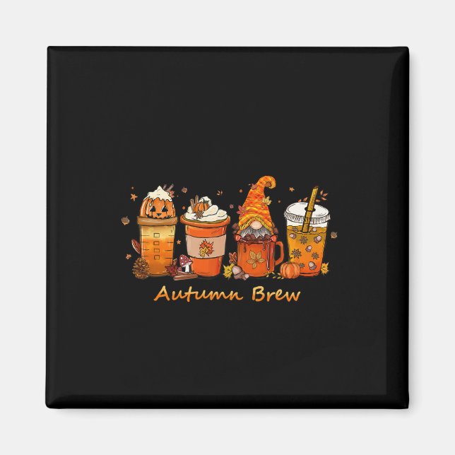 Aimant Thanksgiving Automne Brew Automne Café Citrouille  (Devant)