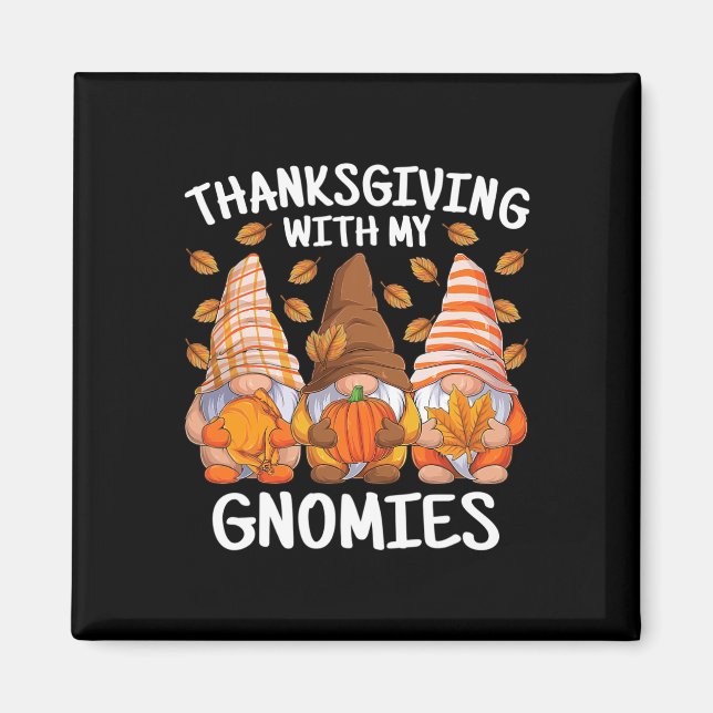 Aimant Thanksgiving Avec Mes Gnomes Automne Gnome Automne (Devant)