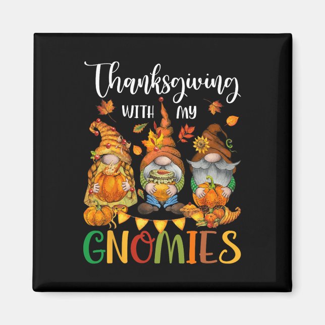 Aimant Thanksgiving Avec Mes Gnomies Automne Vibes (Devant)