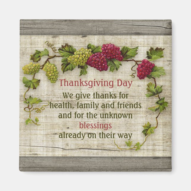 Aimant Thanksgiving Blessings Motto (Devant)