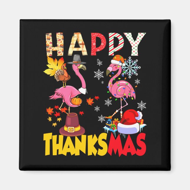 Aimant Thanksgiving Christmas Flamingo Happy Thanksmas Xm (Devant)