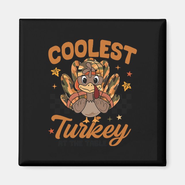 Aimant Thanksgiving Coolest Turquie À La Table Toddler B (Devant)