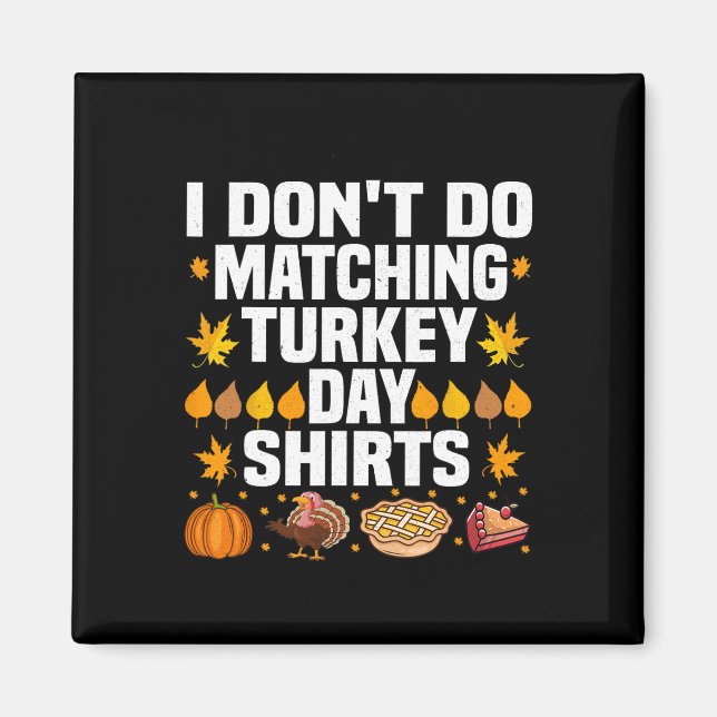 Aimant Thanksgiving Couple Drôle Je ne fais pas correspon (Devant)