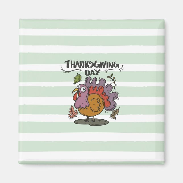 Aimant Thanksgiving Day Turkey Art - Classique automne (Devant)